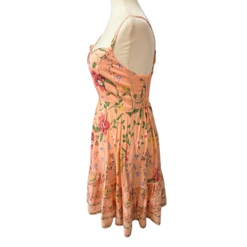 Old Navy Peach Floral Size Small Smocked Back Ruffle Hem Sun Dress - Picture 5 of 11